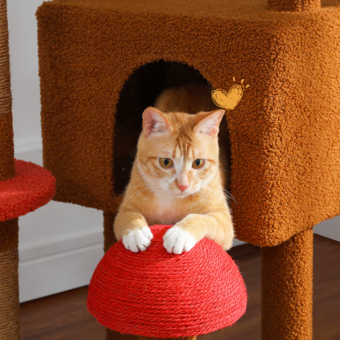 Arbre à chat réglable sol-plafond 230–252 cm avec hamac et niche