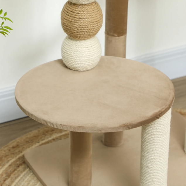 Arbre à chat avec plateforme rembourrée et poteaux en sisal 86 cm