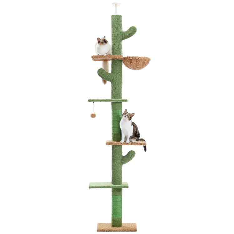 Arbre à chat sol plafond avec plateformes, hamac et poteau en sisal