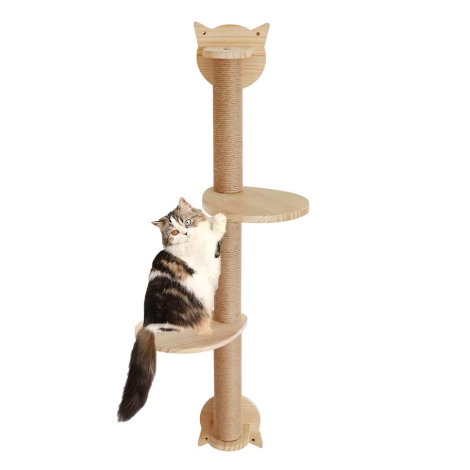 Arbre à chat mural avec poteaux en sisal et plateformes