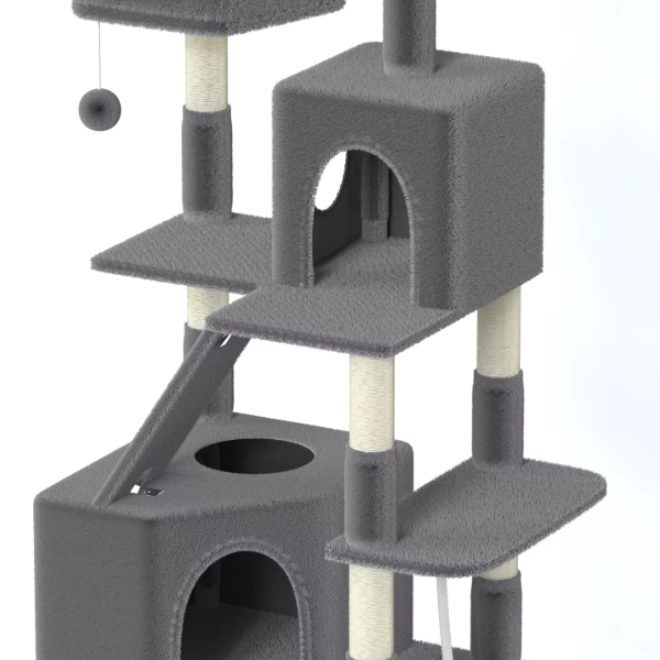 Arbre à chat multi-niveaux 208 cm avec niches, hamac et plateformes