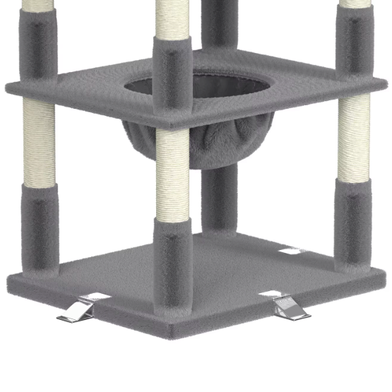 Arbre à chat multi-niveaux 208 cm avec niches, hamac et plateformes