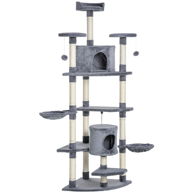 Arbre à chat multi-niveaux 200 cm avec niches, plateformes et hamacs