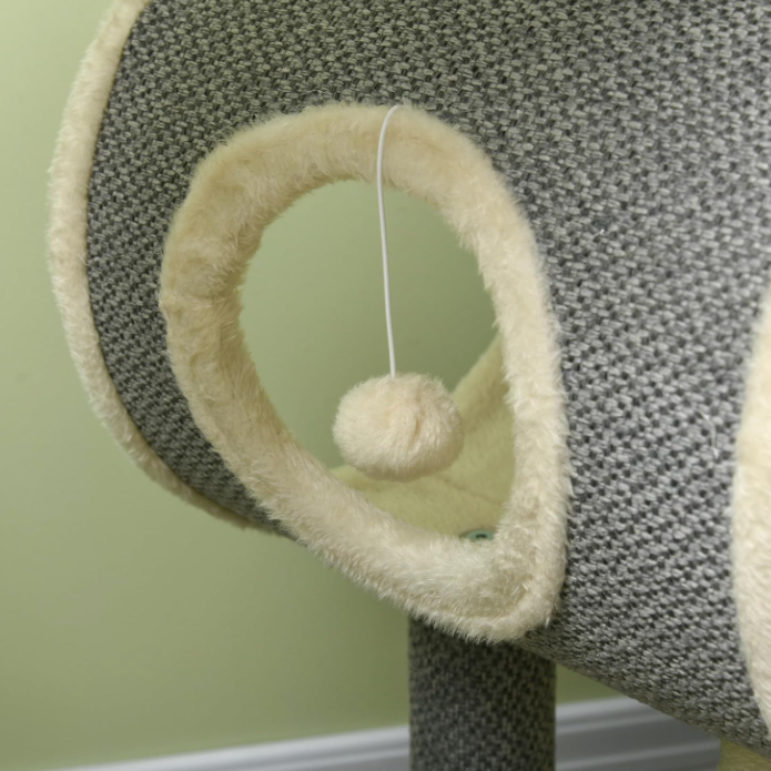 Arbre à chat avec tunnel, plateformes et poteaux sisal – 104 cm