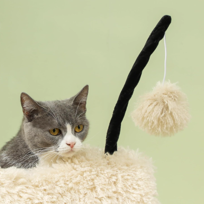 Arbre à chat avec tunnel et poteaux sisal – 98 cm