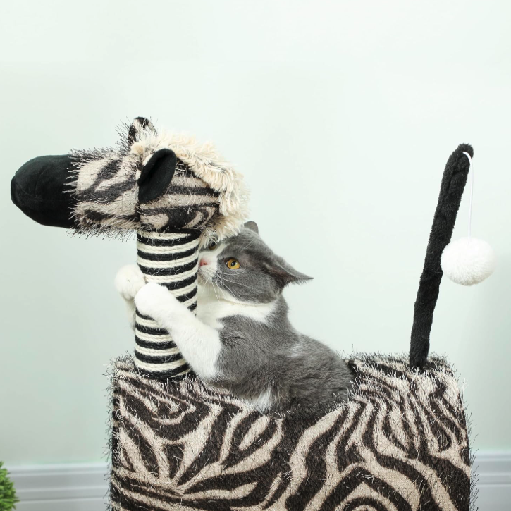 Arbre à chat avec tunnel et poteaux sisal – 93 cm