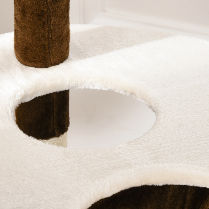 Arbre à chat multi-niveaux avec niche, hamac et panier – 153 cm