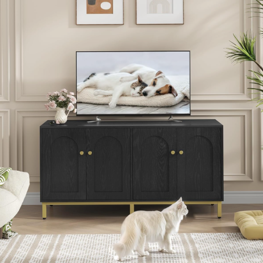 Meuble litière pour chat double compartiment 119 cm