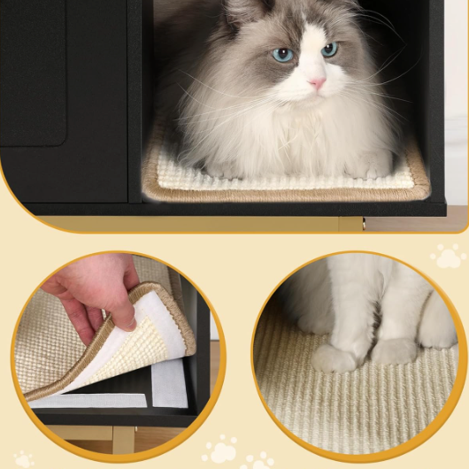 Meuble litière pour chat avec compartiment et étagère 80 cm
