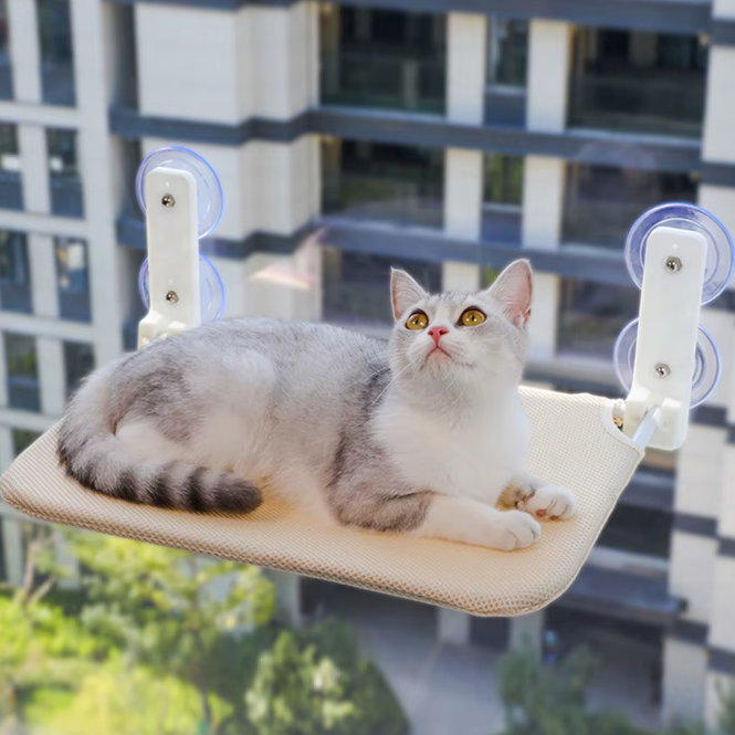 Hamac de fenêtre pour chat avec ventouses 45 × 30 cm