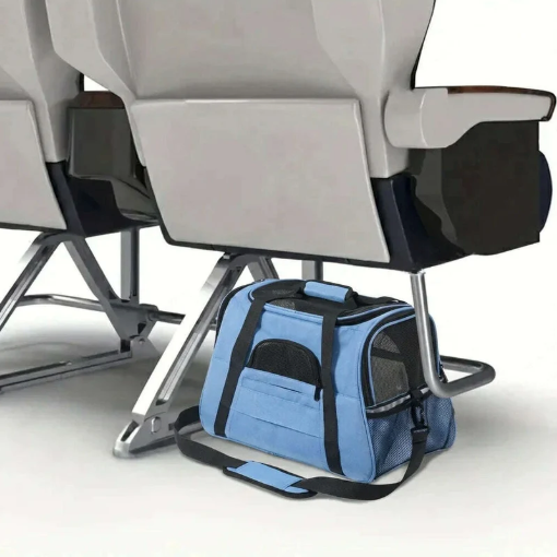 Sac de transport pliable pour chat en tissu oxford avec ouverture zippée