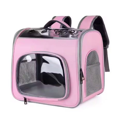 Sac à dos de transport pour chat en tissu oxford avec fenêtre transparente