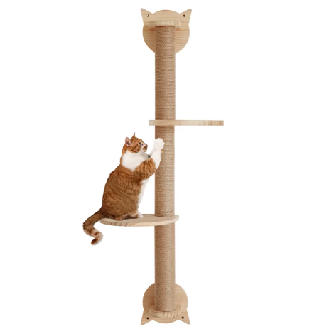 Arbre à chat mural avec poteaux en sisal et plateformes