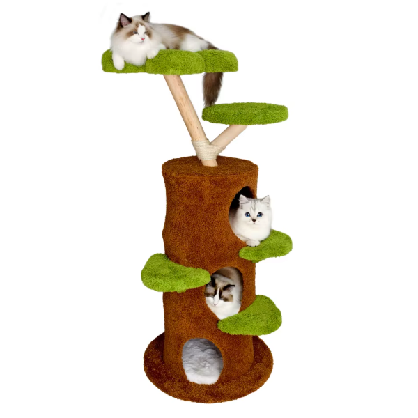 Arbre à chat multi-niveaux avec niches et plateformes – 148 cm