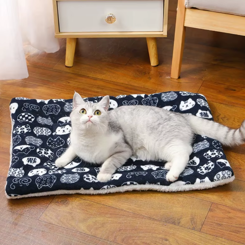 Tapis pour chat en tissu imprimé avec rembourrage
