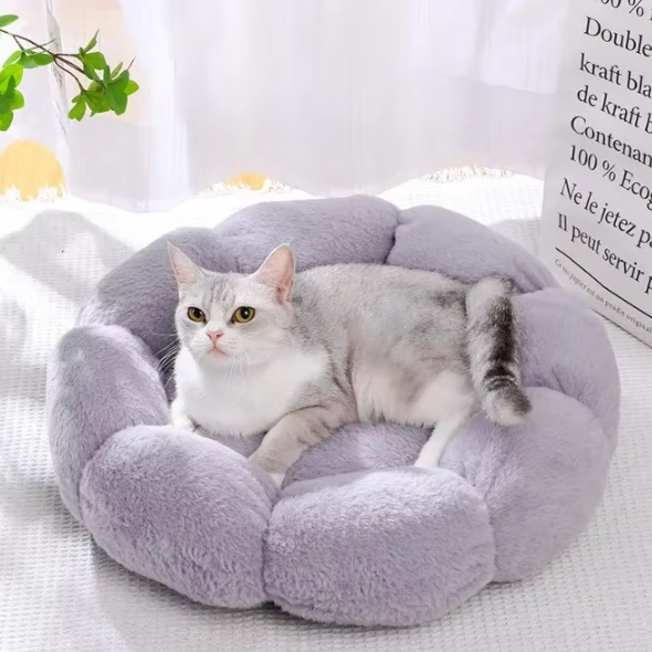 Panier rond en peluche pour chat diamètre 50 cm