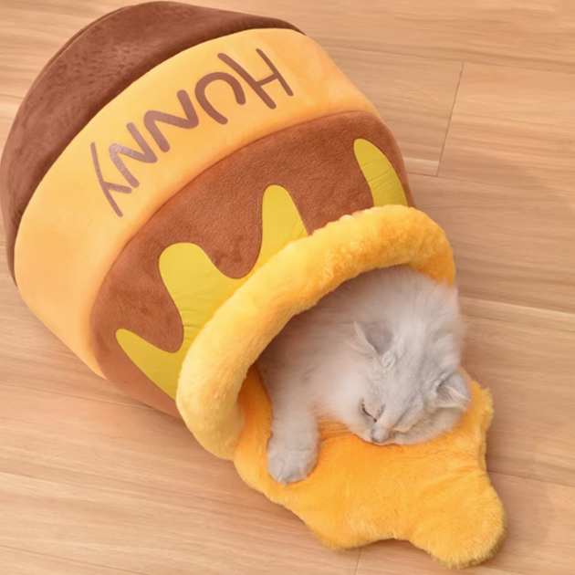 Niche Tunnel pour Chat en Tissu avec Coussin Intégré