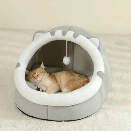 Niche Intérieure pour Chat en Tissu avec Coussin et Élément suspendu