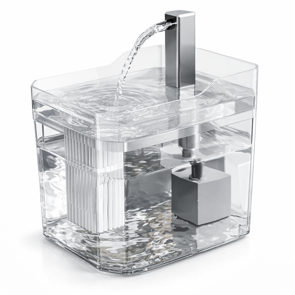 Fontaine à eau pour chat 1,5 L USB plastique transparente