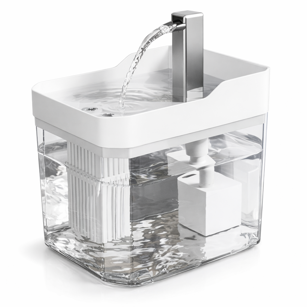 Fontaine à eau pour chat 1,5 L USB plastique transparente