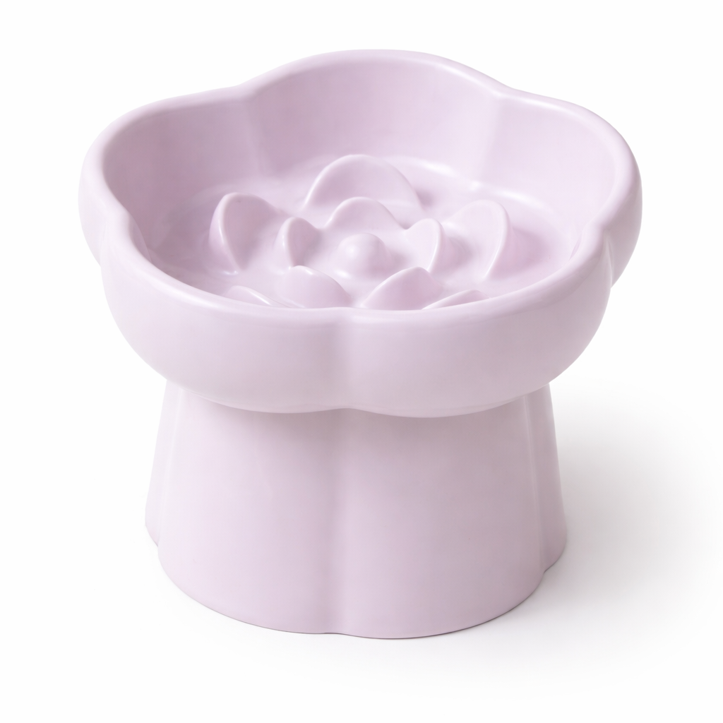 Gamelle pour chat en céramique surélevée avec reliefs internes 14,5 cm