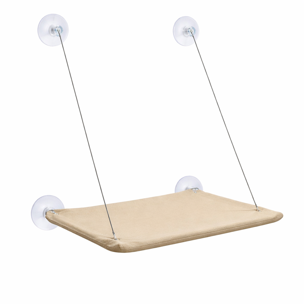 Hamac de fenêtre pour chat avec fixation ventouses et câbles 55 × 35 cm