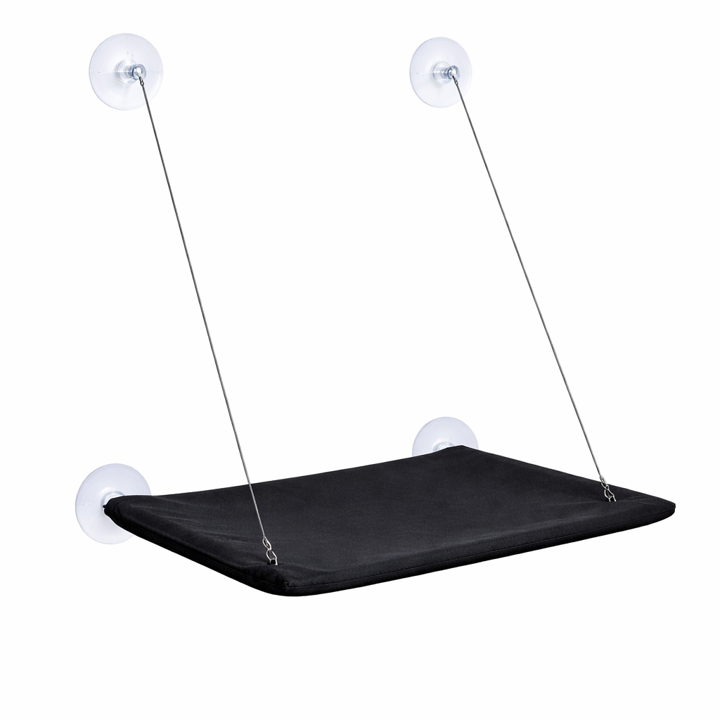 Hamac de fenêtre pour chat avec fixation ventouses et câbles 55 × 35 cm