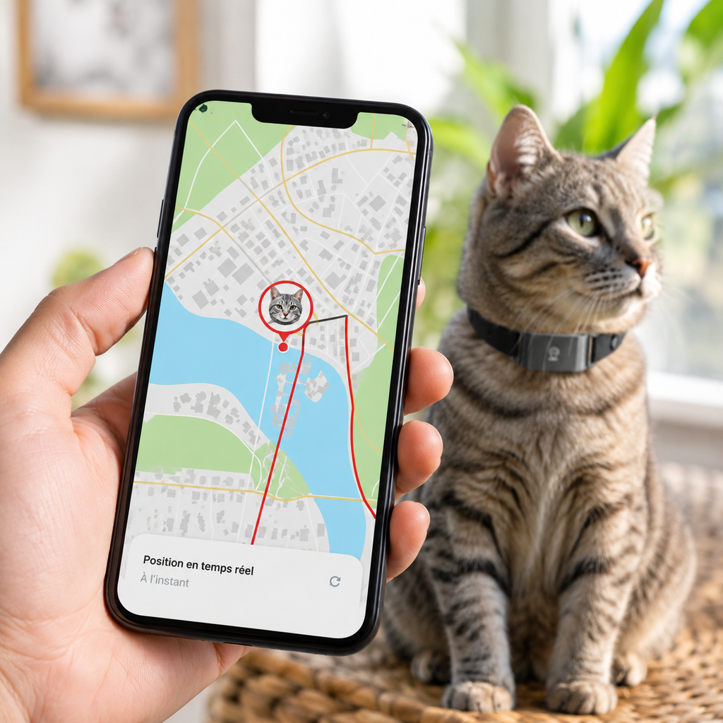 Collier GPS pour chat sans abonnement – Suivi 4G IP67