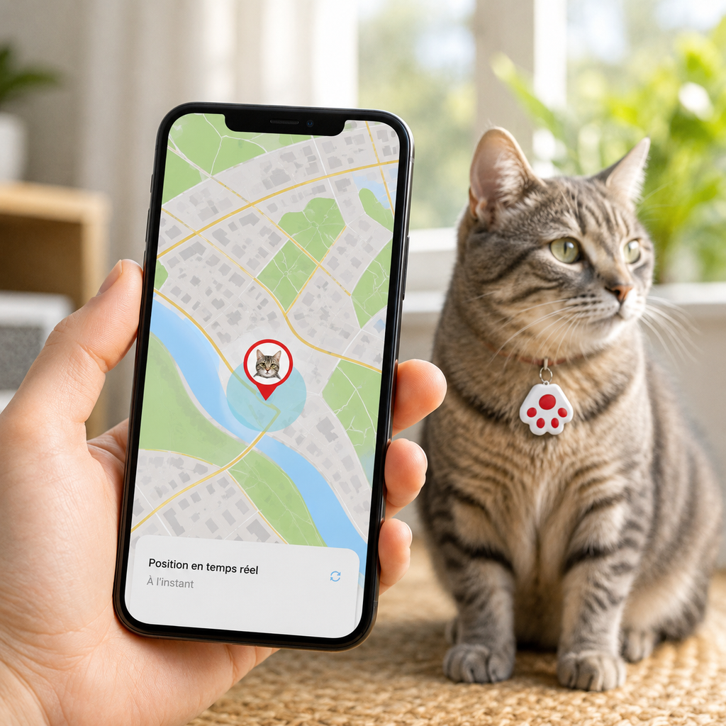 Traceur Bluetooth pour chat et objets – Forme patte