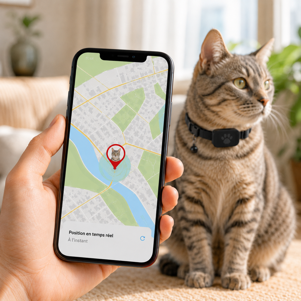 Collier traceur Bluetooth pour chat – Réglable