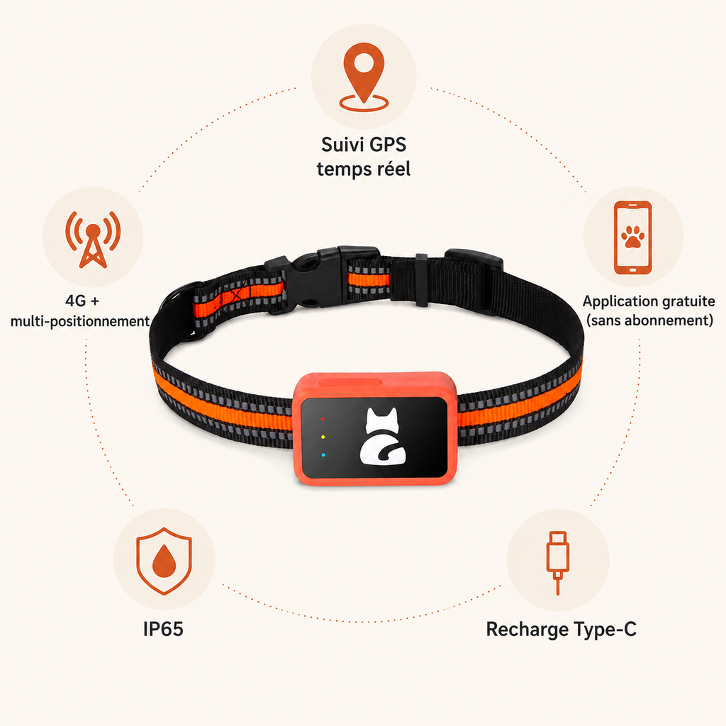 Traceur GPS 4G pour chat – Suivi temps réel, sans abonnement