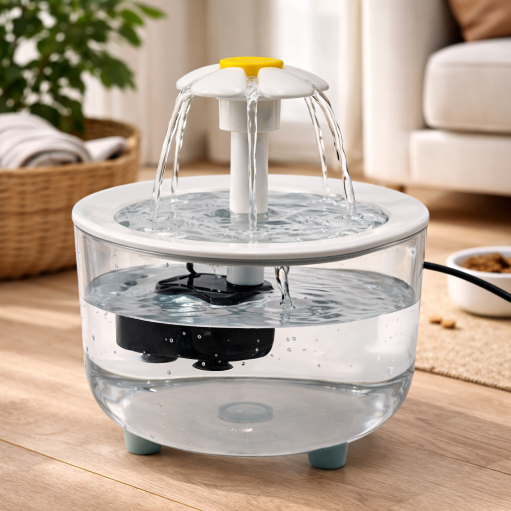 Fontaine à eau pour chat 1 L plastique transparente