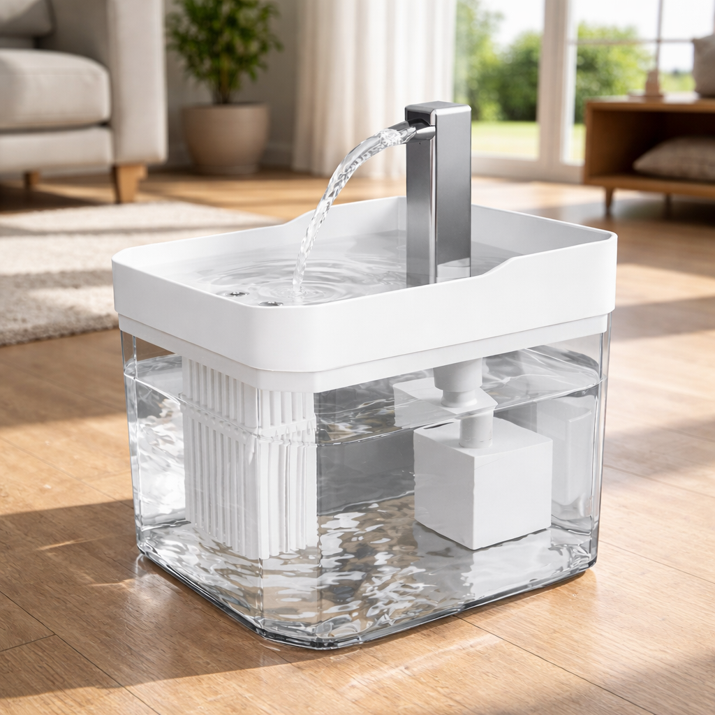 Fontaine à eau pour chat 1,5 L USB plastique transparente