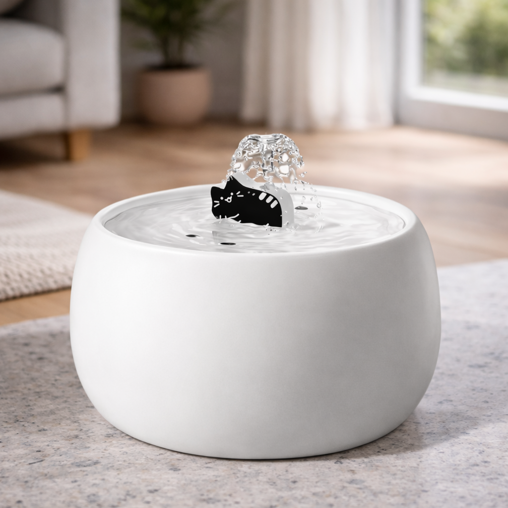 Fontaine à eau pour chat céramique 1,5 L USB