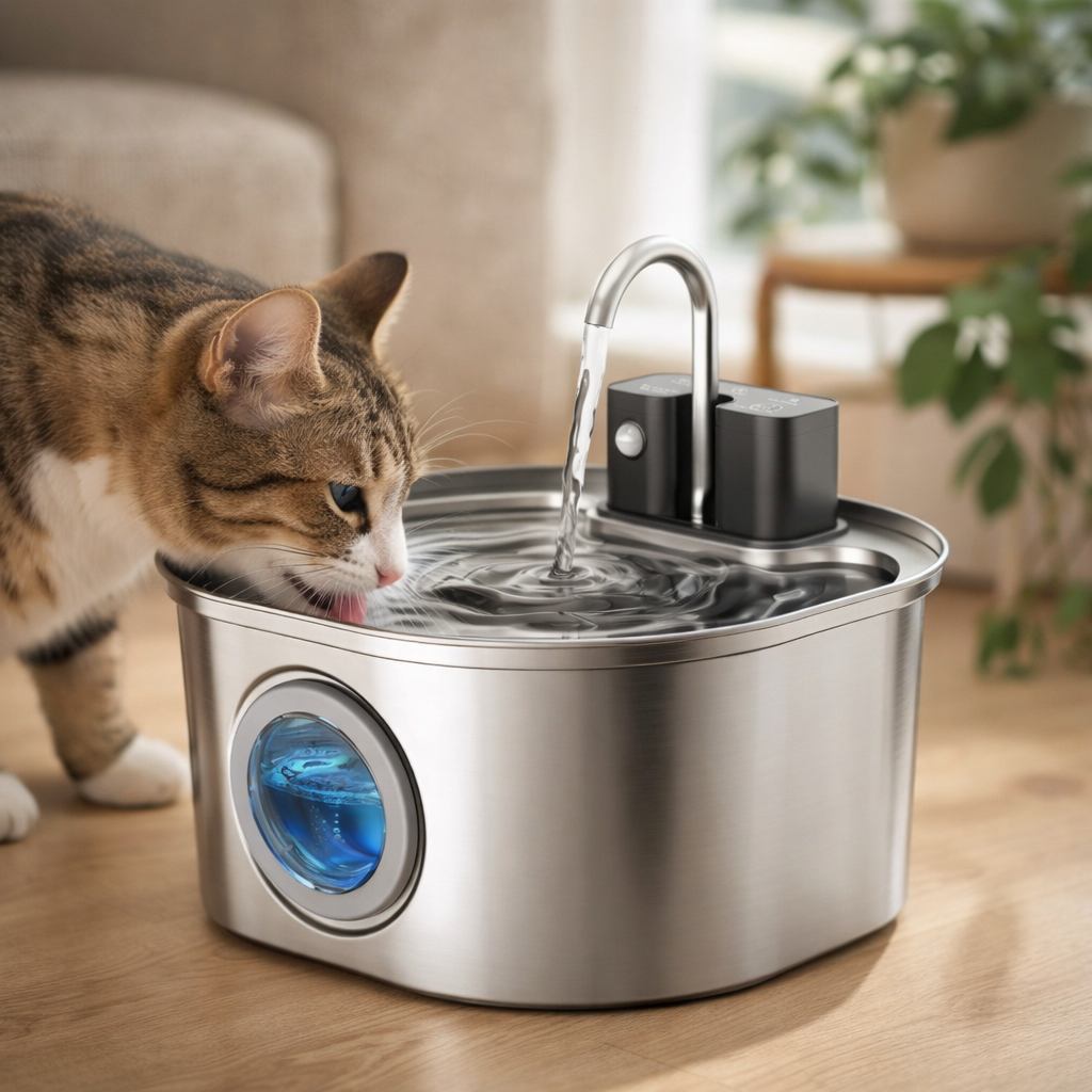 Fontaine à eau pour chat inox 3.2L
