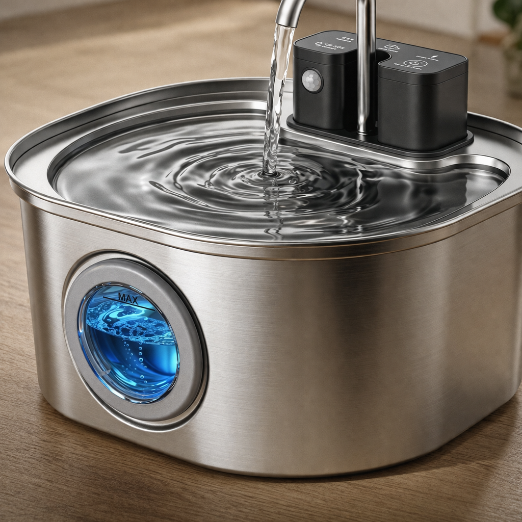 Fontaine à eau pour chat inox 3.2L