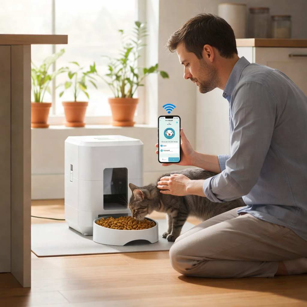 Distributeur automatique de croquettes pour chat avec programmation