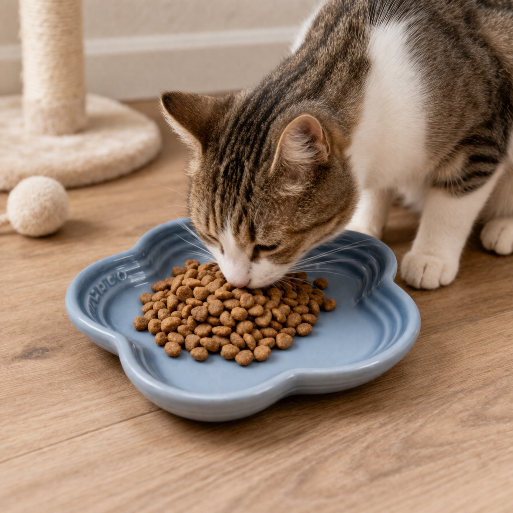 Gamelle pour chat en céramique forme fleur 14 cm