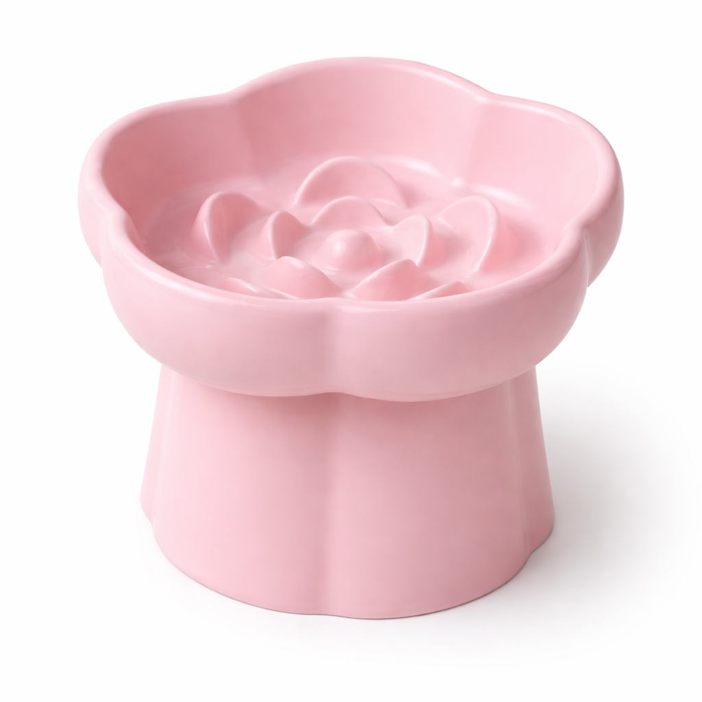 Gamelle pour chat en céramique surélevée avec reliefs internes 14,5 cm
