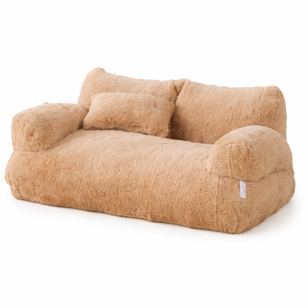 Canapé pour chat en peluche avec coussin et accoudoirs