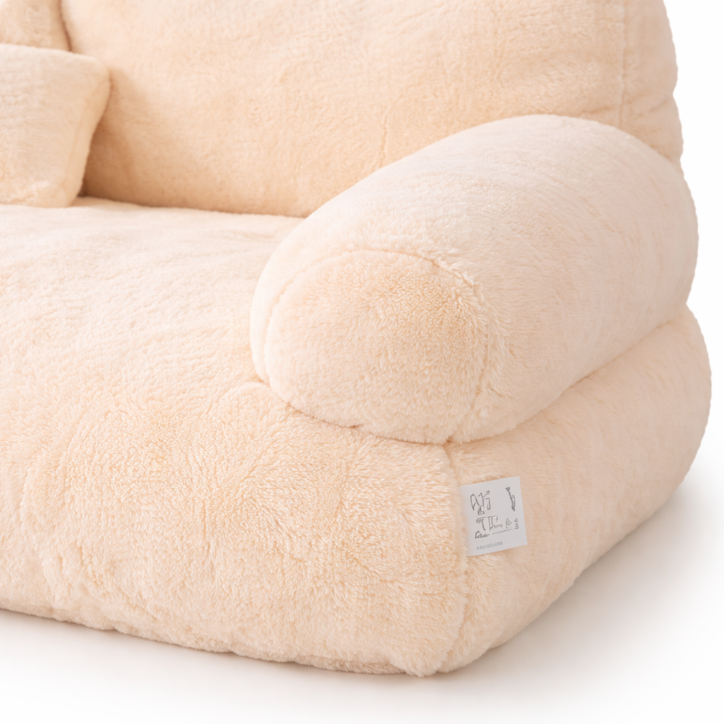 Canapé pour chat en peluche avec coussin et accoudoirs