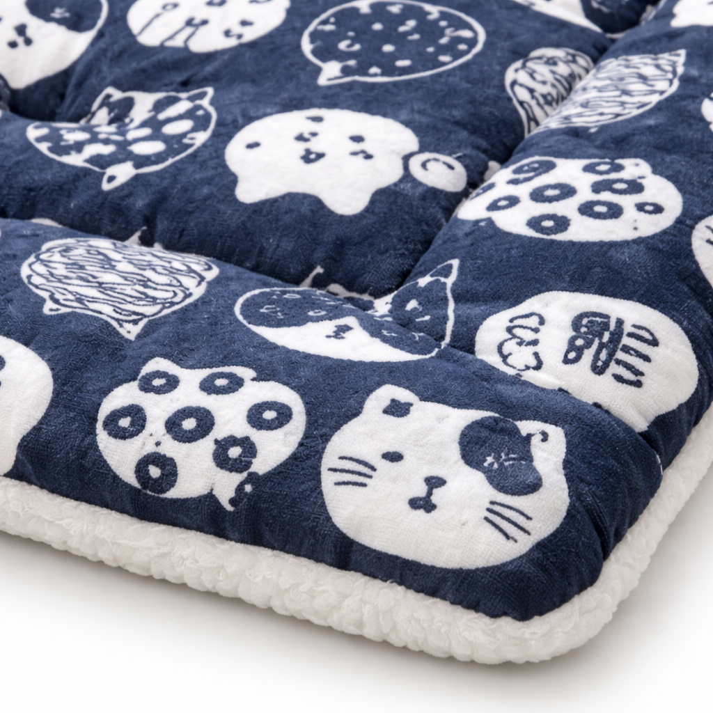 Tapis pour chat en tissu imprimé avec rembourrage