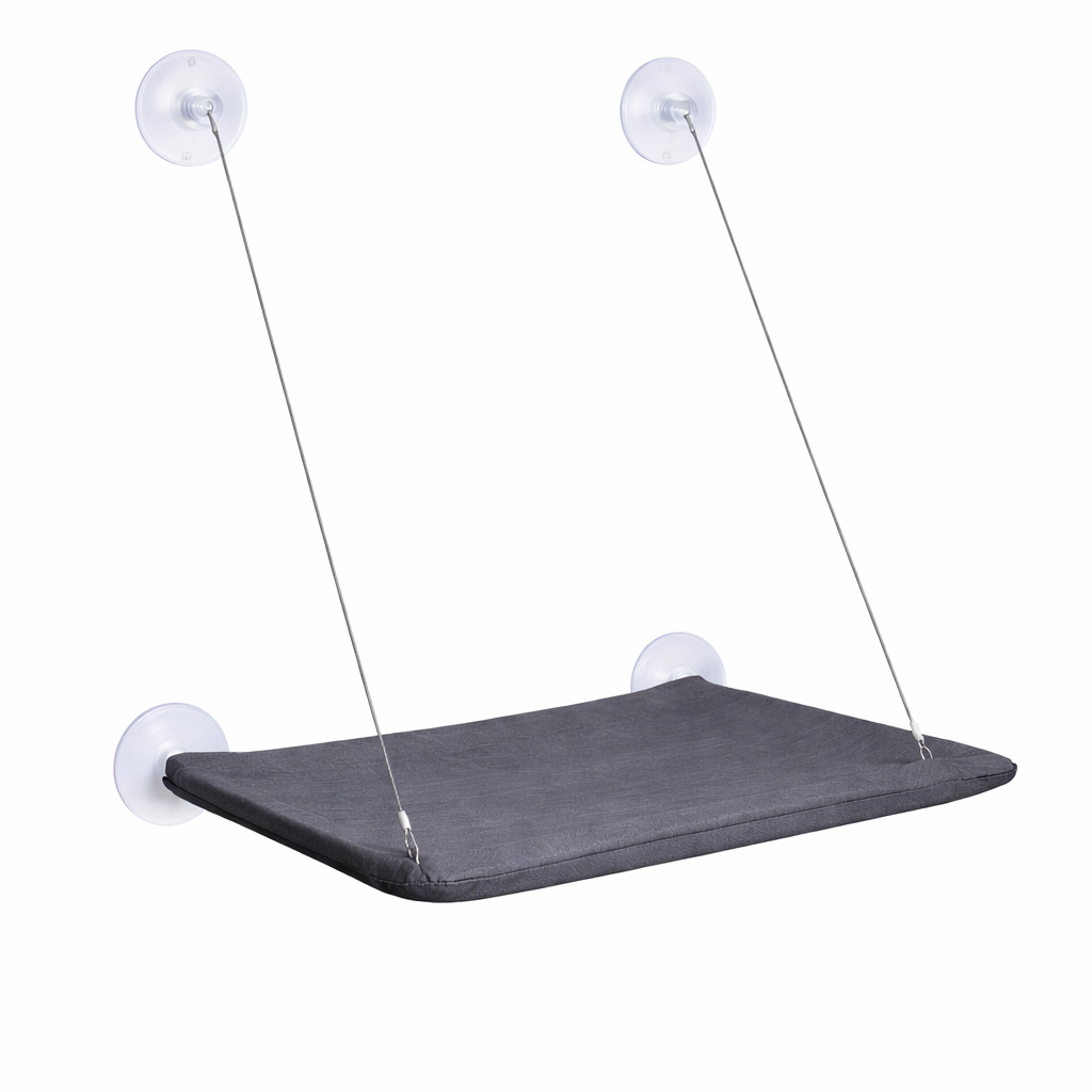 Hamac de fenêtre pour chat avec fixation ventouses et câbles 55 × 35 cm
