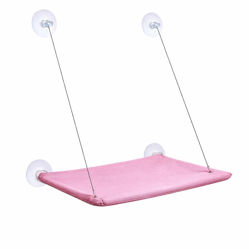 Hamac de fenêtre pour chat avec fixation ventouses et câbles 55 × 35 cm