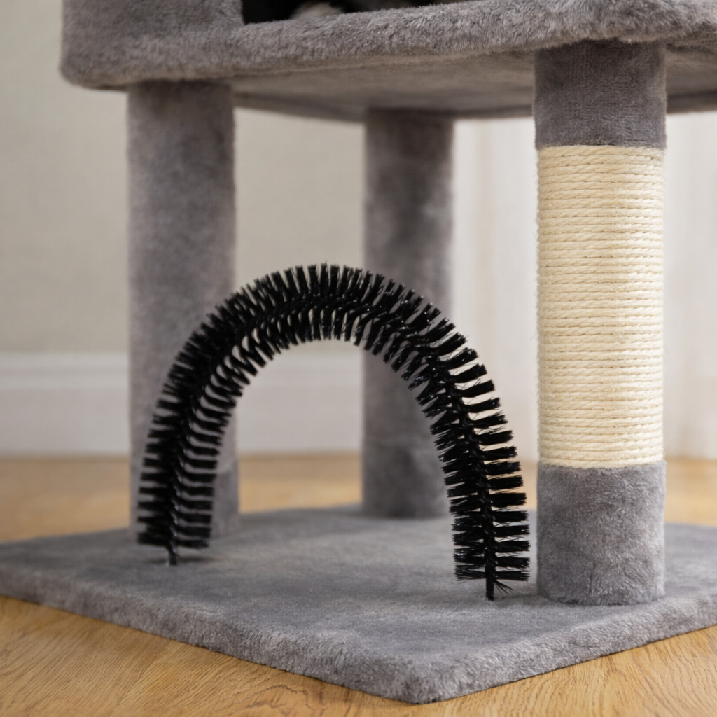 Arbre à chat 106 cm avec niche, hamac et poteaux en sisal