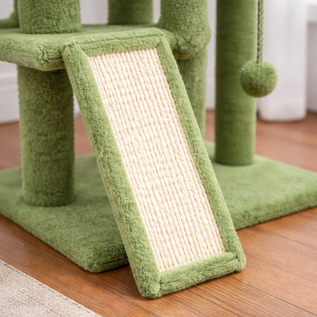 Arbre à chat réglable sol plafond 216–285 cm avec niche, paniers, hamac et poteaux en sisal