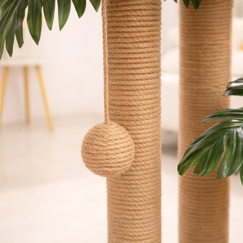 Griffoir pour chat avec poteaux en sisal et base ronde 89 cm