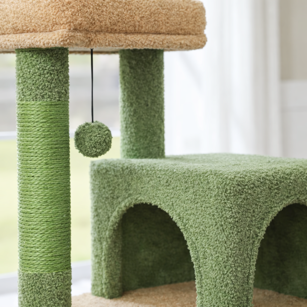 Arbre à chat 113 cm avec niches, hamac, plateformes et poteaux en sisal