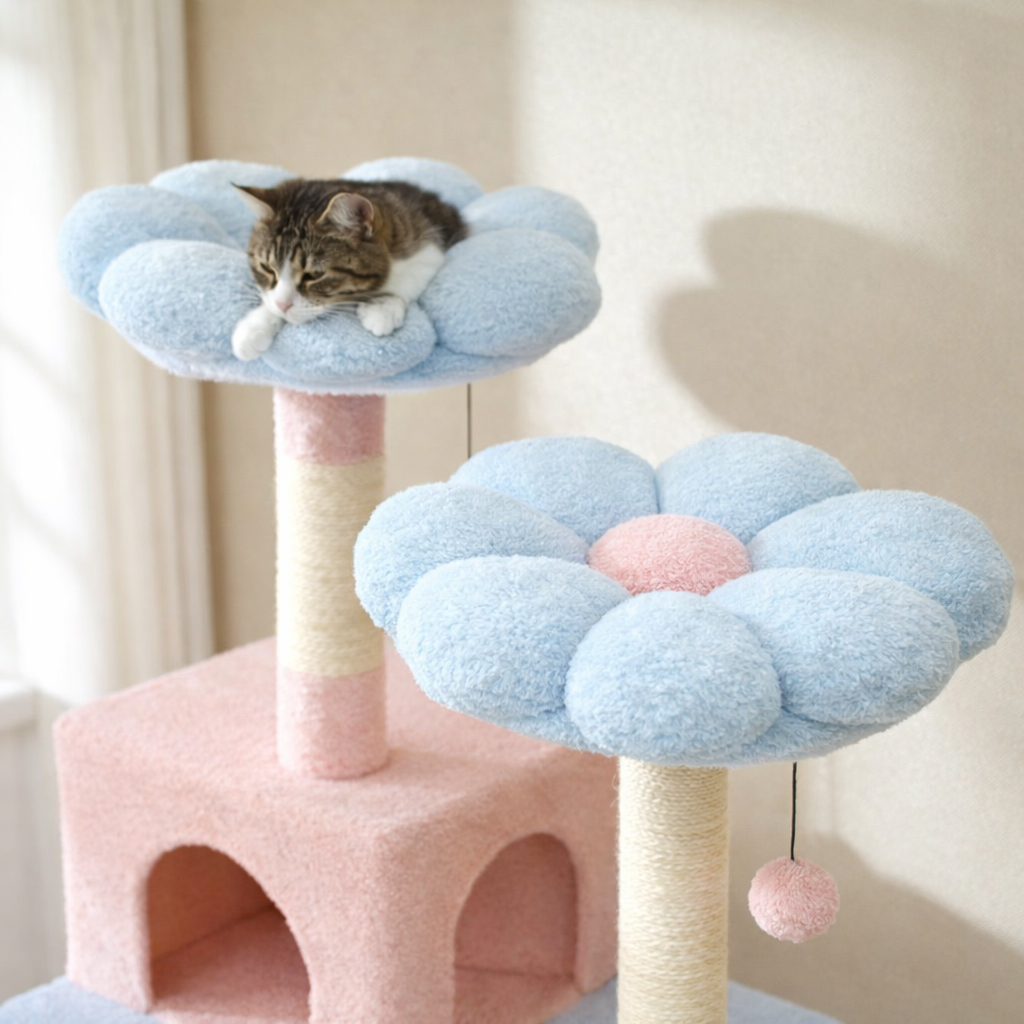 Arbre à chat 184 cm avec niches, plateformes, perchoirs et poteaux en sisal