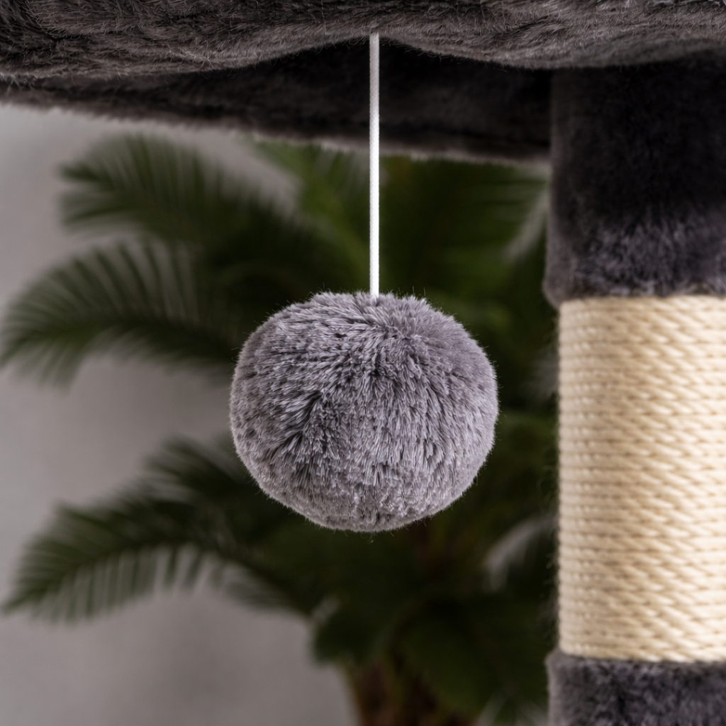 Arbre à chat réglable sol plafond 240–260 cm avec niches, plateformes et hamacs